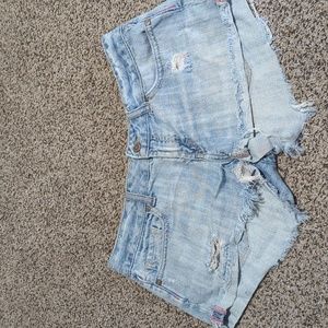 Pink soft denim shorts